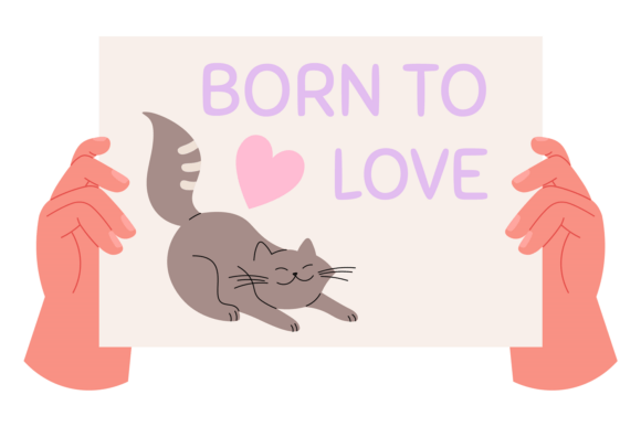 Cat Lover Campaign Banner. Born to Love