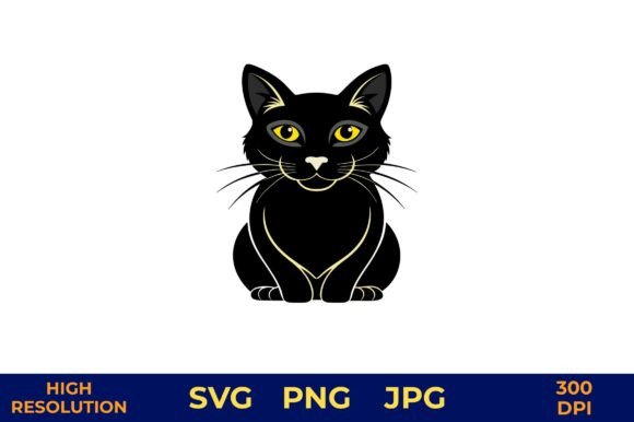 Cat with Glowing Yellow Eyes