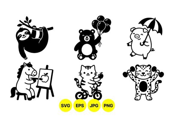 Cute Animal Character Clipart SVG