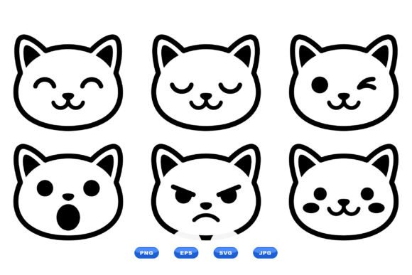 Cute Cat Emoji Clipart Pack