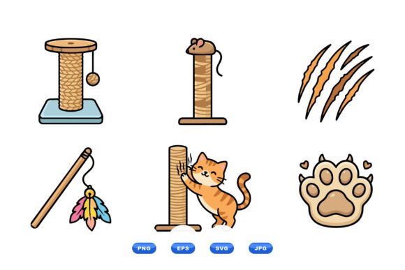 Cute Cat Scratch Toy Clipart