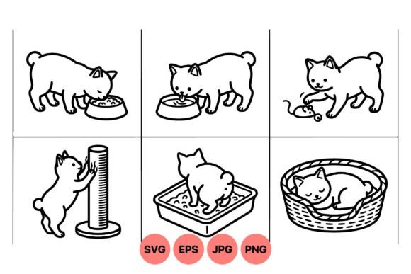 Cute Kitten Cat Clipart Pack