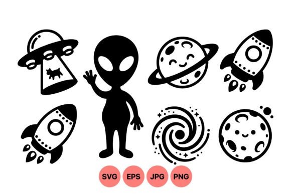 Cute Space Alien SVG Design