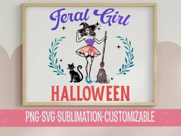 Feral Girl Halloween SVG PNG