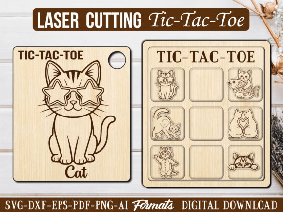 Funny Kitten Cat Tic Tac Toe Puzzle Game