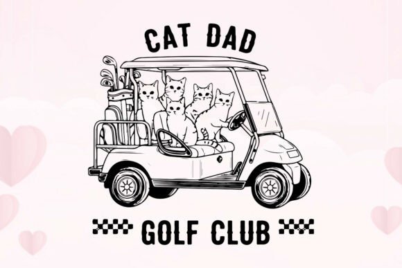 Golfing Cats Illustration for Cat Tee