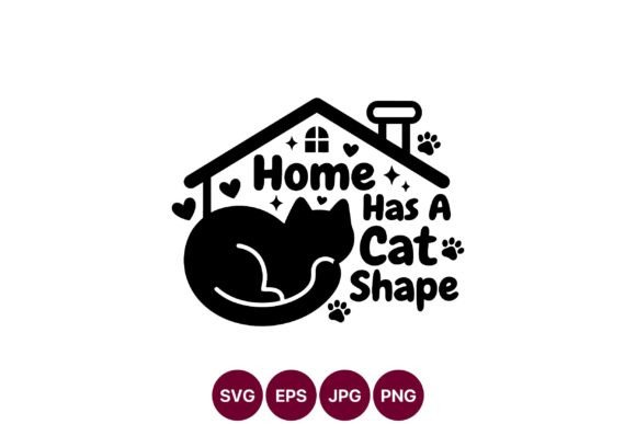 Home with Cat Silhouette Design