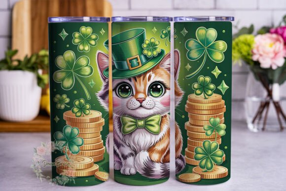 Lucky Cat Green Gold St. Patrick’s 20oz