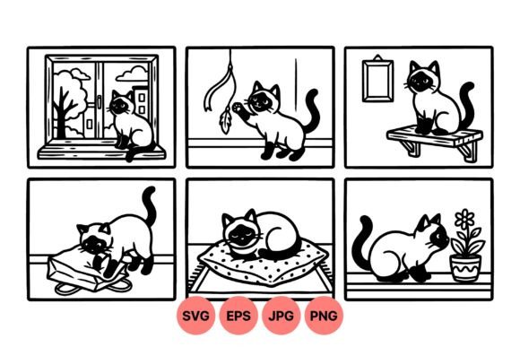 Playful Siamese Cat Clipart