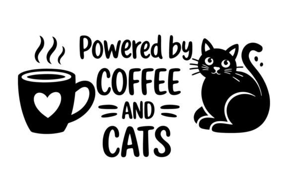 Powered by Coffee and Cats SVG